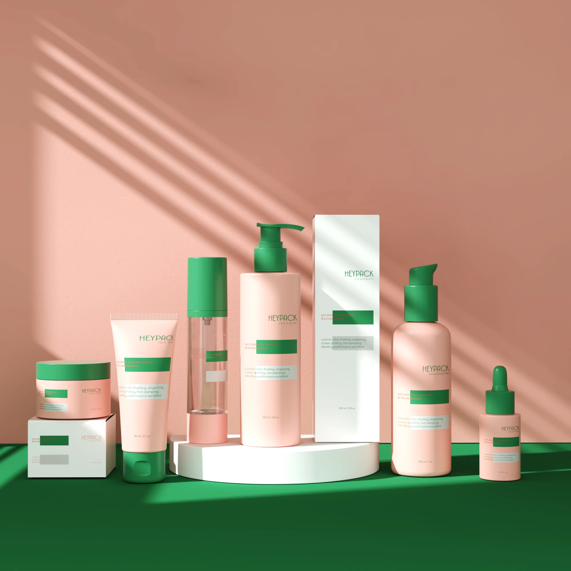 Wholesale Skin Care Packaging Sets OEM Different Color Plastic Cosmetic Bottles Tube and Jars