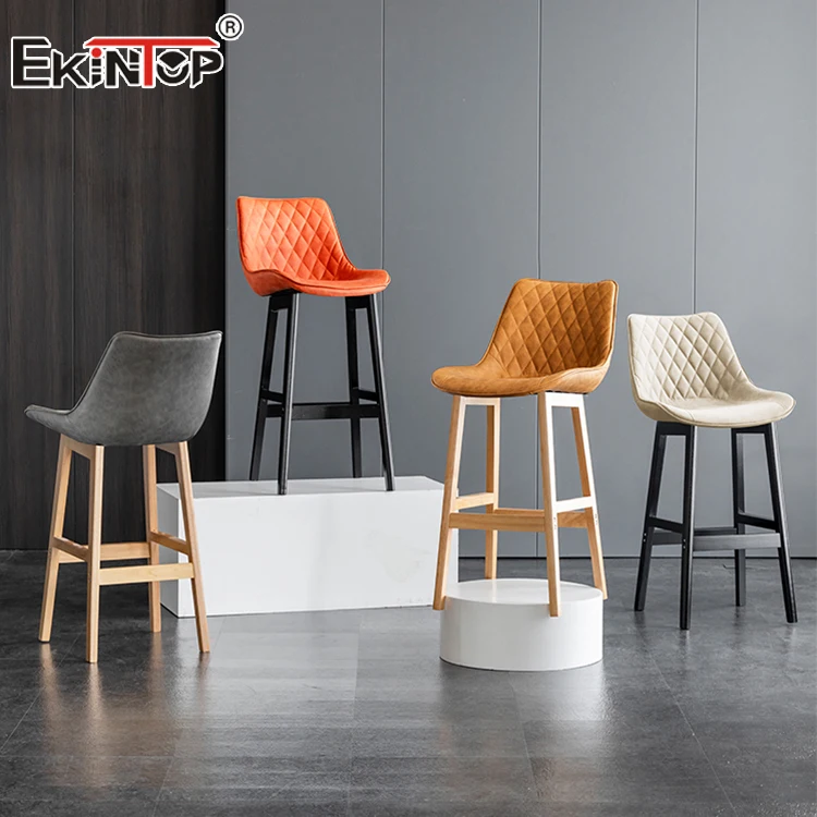 Ekintop bar furniture wishbone replacement bar stool seats solid wood bar chair