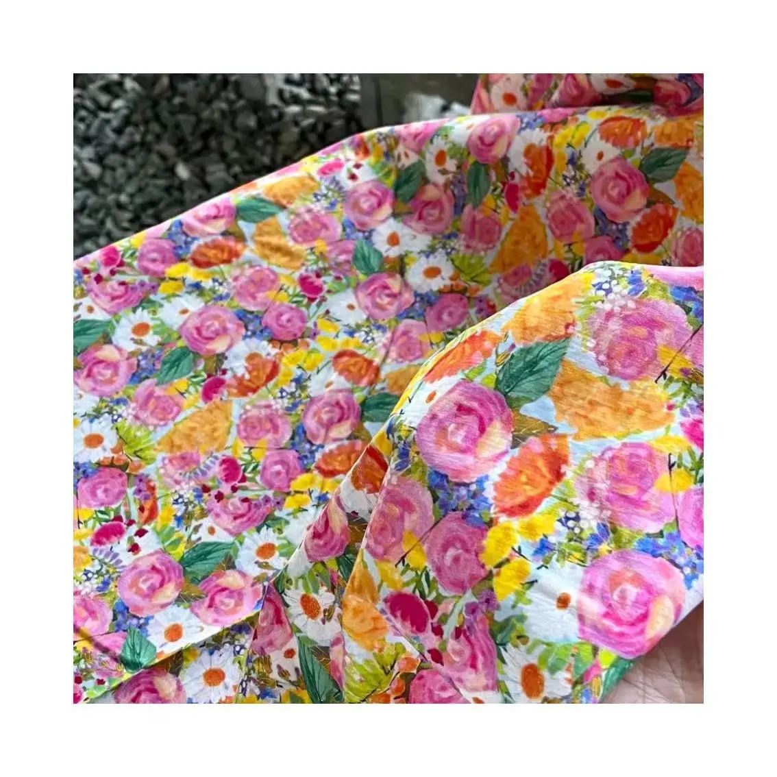 New Spring Fashion Flower Colourful Digital Printing Woven cotton Fabric For Clothing