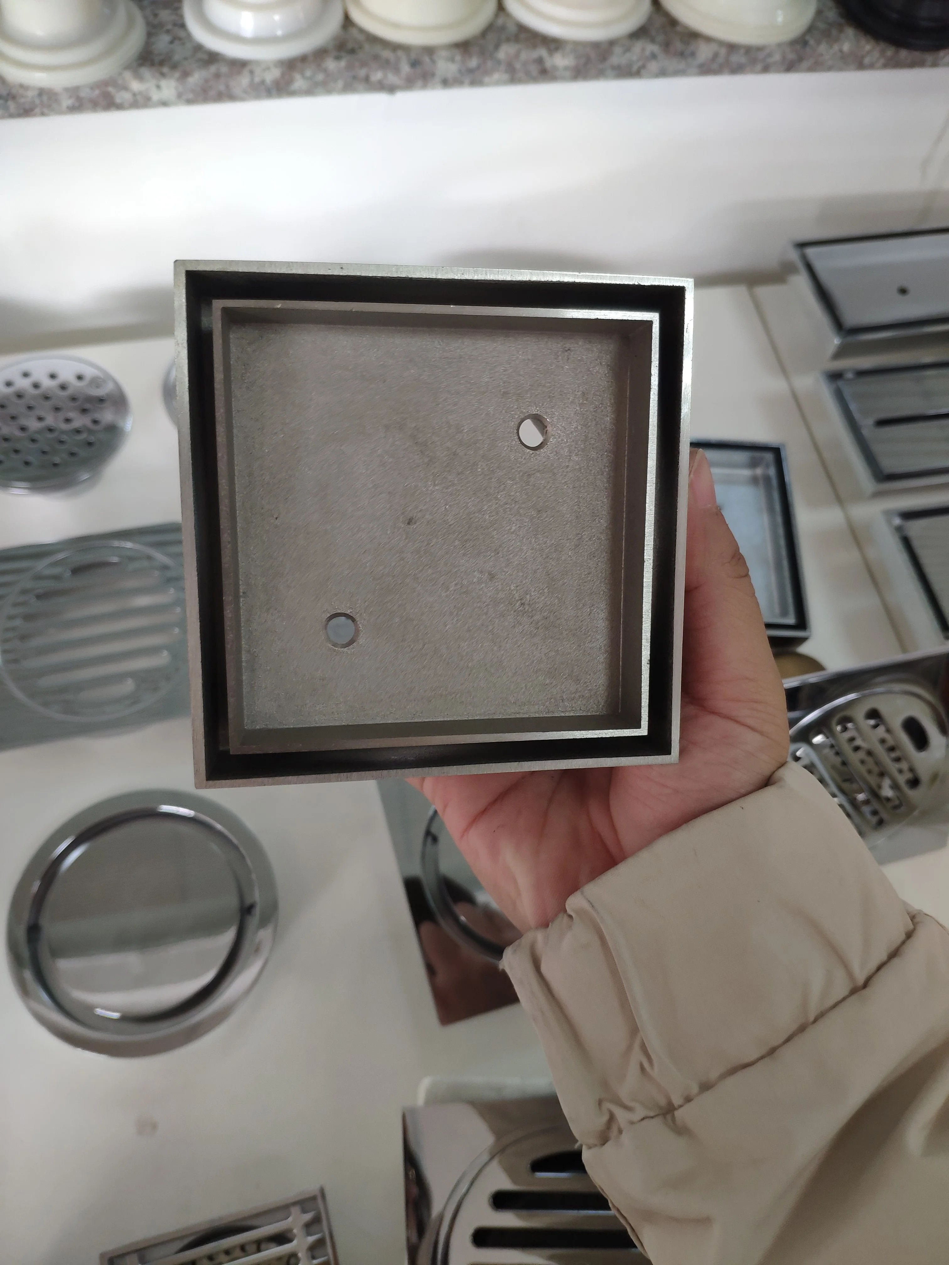 Australia Size Square Bathroom Shower Concealed Tile Trap Drainer Floor Drain With Grate Sump Cover