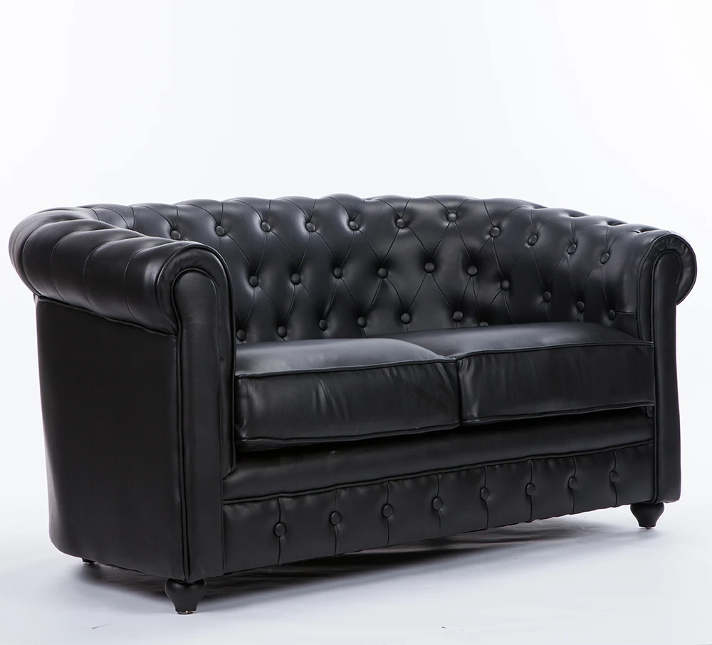 
Mid Century Leather tufted vintage sectinal bulk Chsterfield sofa 