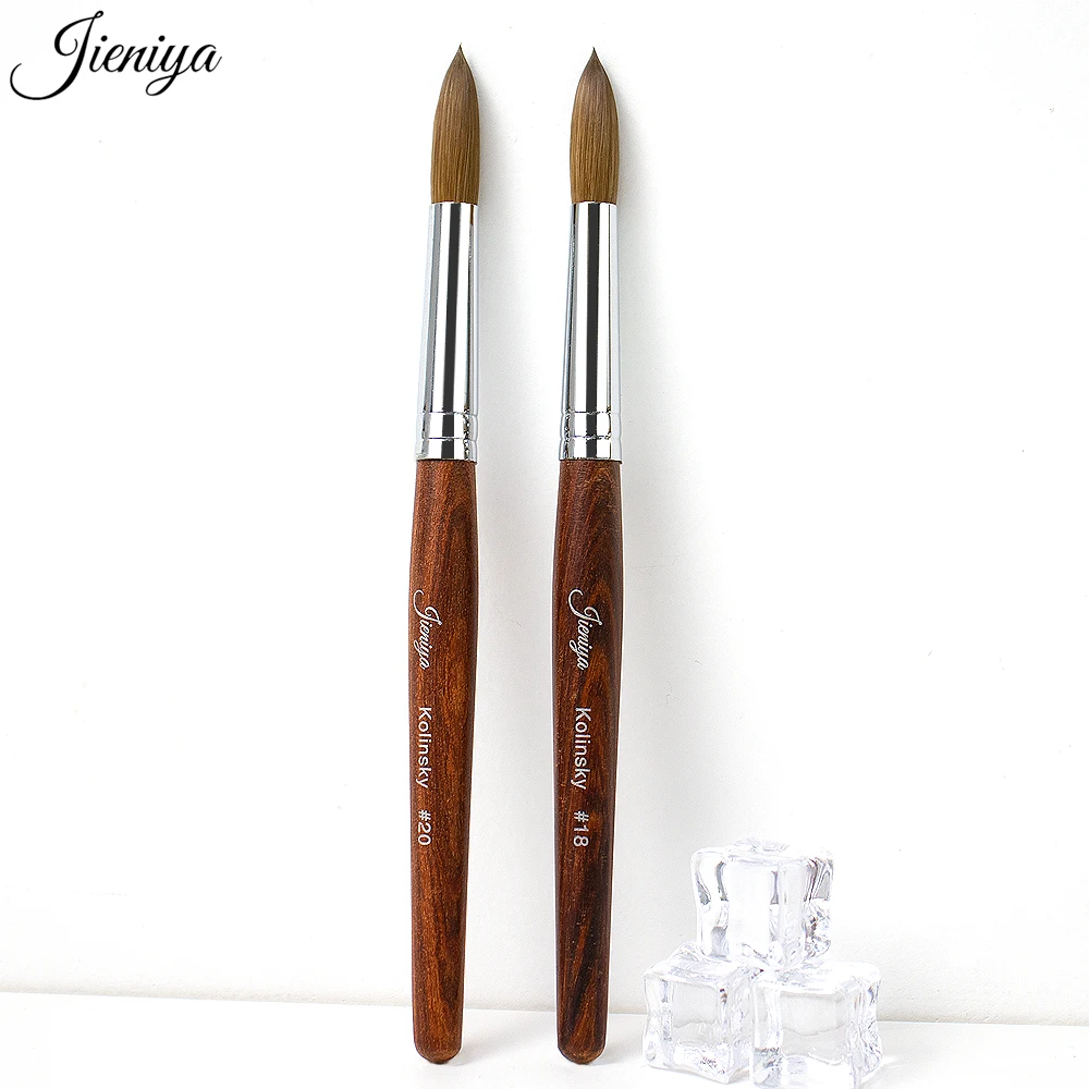 Professional size #10 pure sable 100% Kolinsky Germany flat Acrylic brushes Nail art brush with Wood Handle