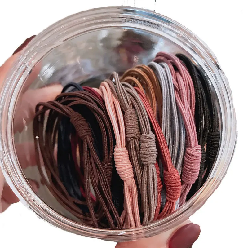 20pcs/Box Korean Basic Hair Rope High Elastic Solid Color Hair Bands Rope With Low Price