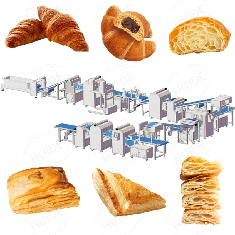 Huide industrial puff pastry making machine dough lamination production line automatic complete pastry making machine