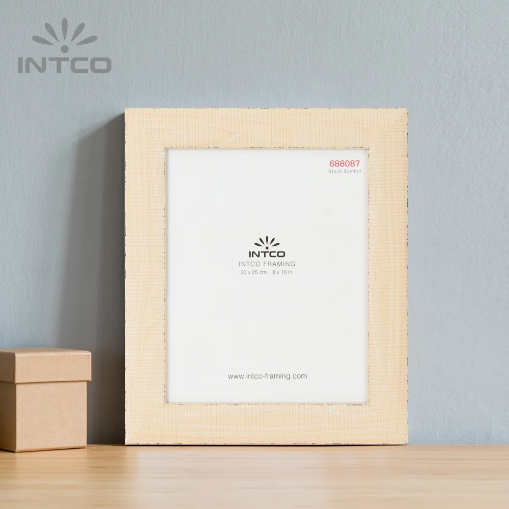 Intco Customized Tabletop Decorative Face Paper with or without Mat Plastic Fabric Texture Picture Photo Frame Set