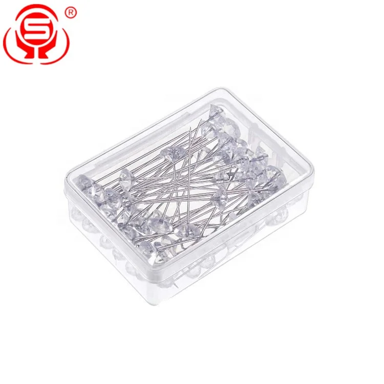 
400 Pieces Pearl Head Pins, Faux Crystal Rhinestone Head Pins Straight Head Floral Pins of 4 styles for Crafts Decoration 