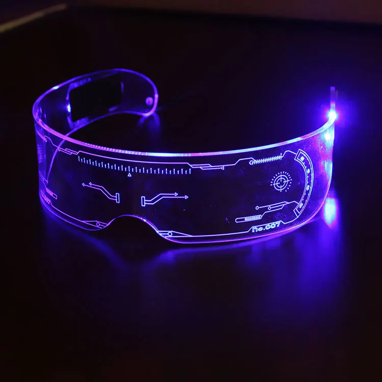 Colorful Led Light Up Party Glasses Cyberpunk Glasses For Costume Cosplay Halloween Bar Club Party Concert Live