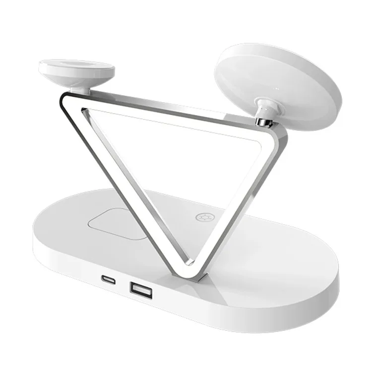 4-in-1 LED Portable Fast Wireless 15w Magnetic Multiple Device Charger Stand For Iphone