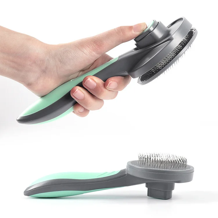 One Button Pet Grooming Brush Automatically Dog Cat Cleaning Slicker Brush and Comb Dog Hairs Flea Comb Wholesale