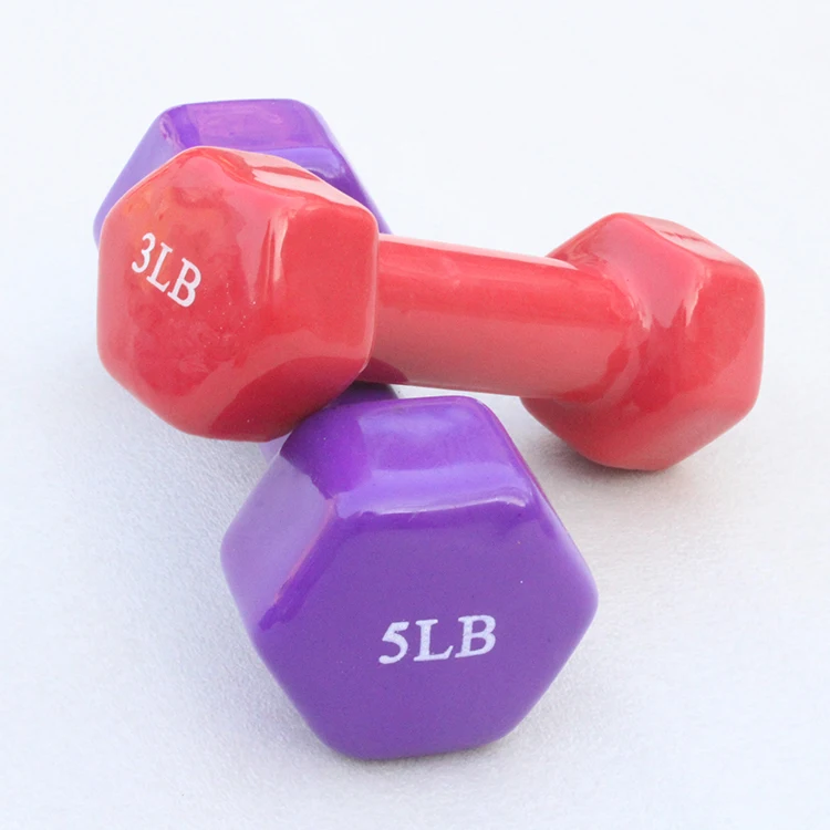Factory Directly  Home Colorful Dumbbells Hex Rubber Fixed Dumbbells for Women Fitness From 1kg to 10kg