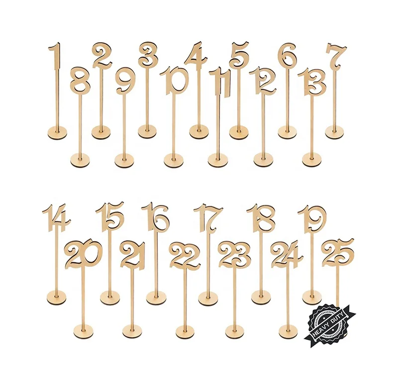 Wooden Wedding Table Numbers Number For Tables