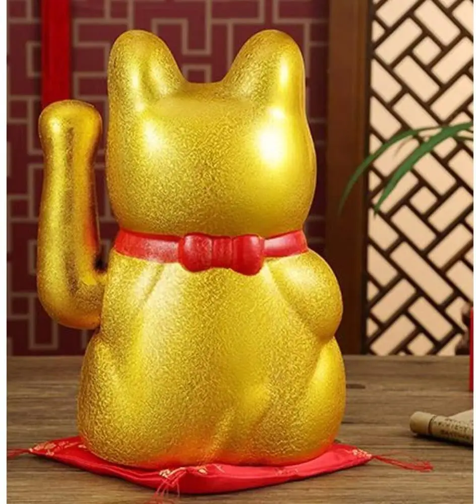 
Large Beckoning Ceramic Maneki Neko Lucky Cat, 7