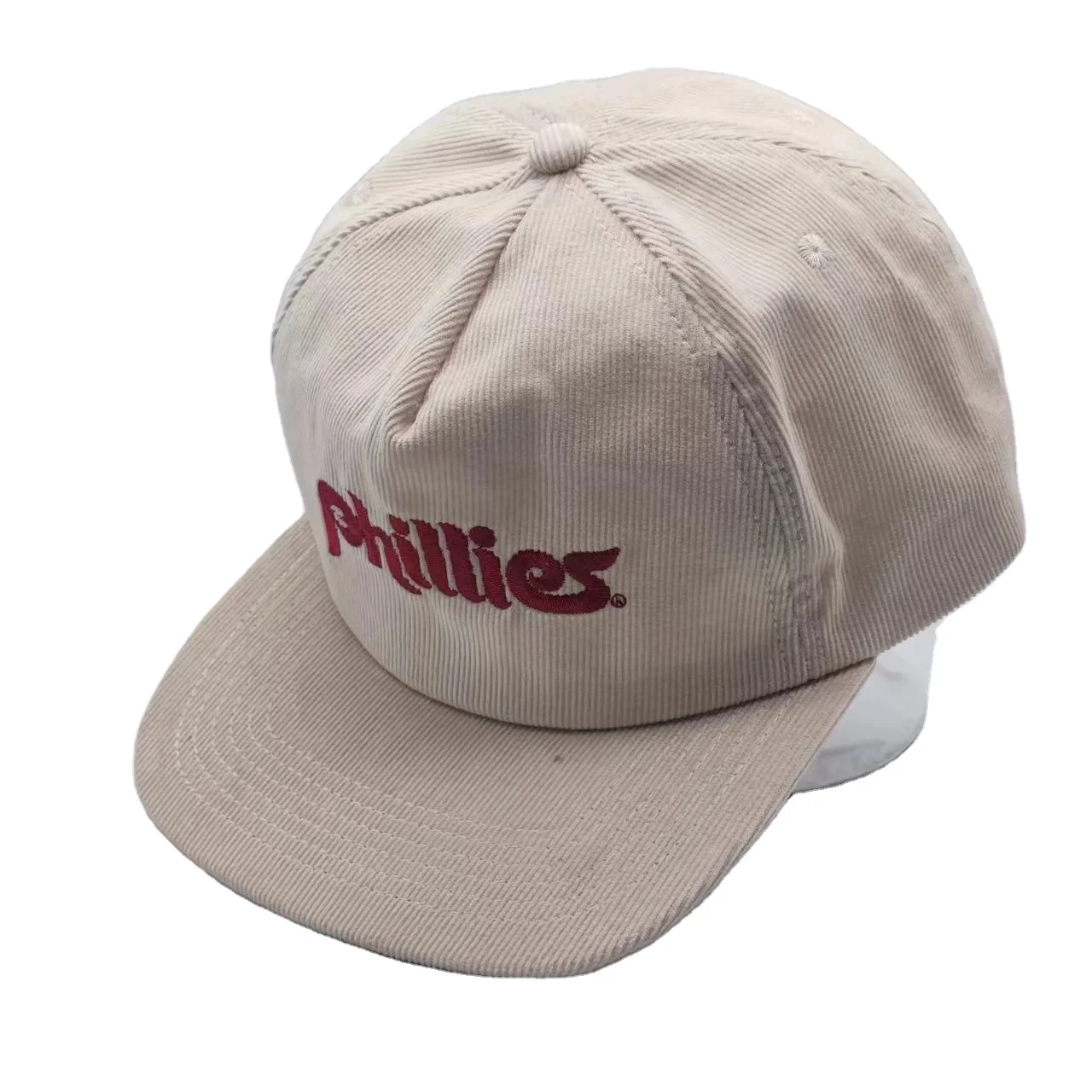 OEM custom logo corduroy hats customize vintage 5 panel unstructured snapback caps for men