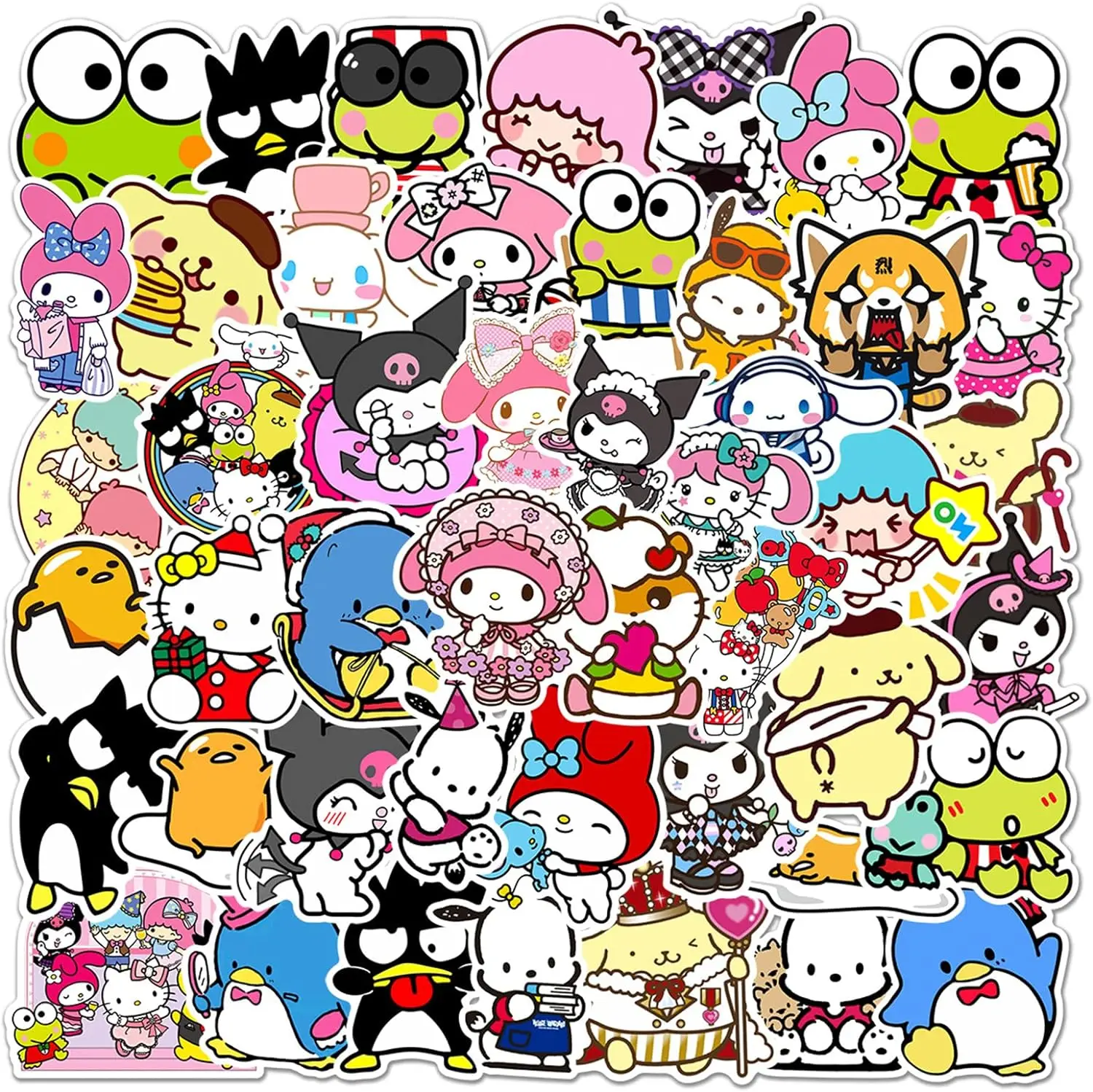 Милые наклейки Sanrio с героями мультфильмов детская бутылка для воды 50 шт. компьютерный скейтборд чемодан велосипеда (японский мультфильм)