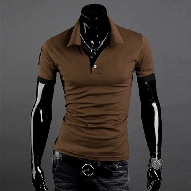 Mens Fashion Personality Embroidery Short Sleeve POLO Shirt