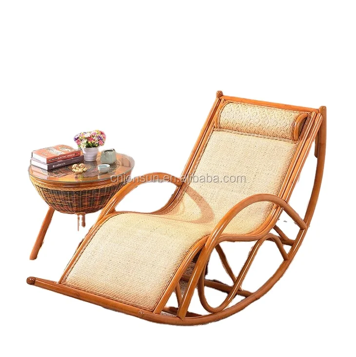 
High quality new design Indoor Rattan Chaise rocking lounge chair 