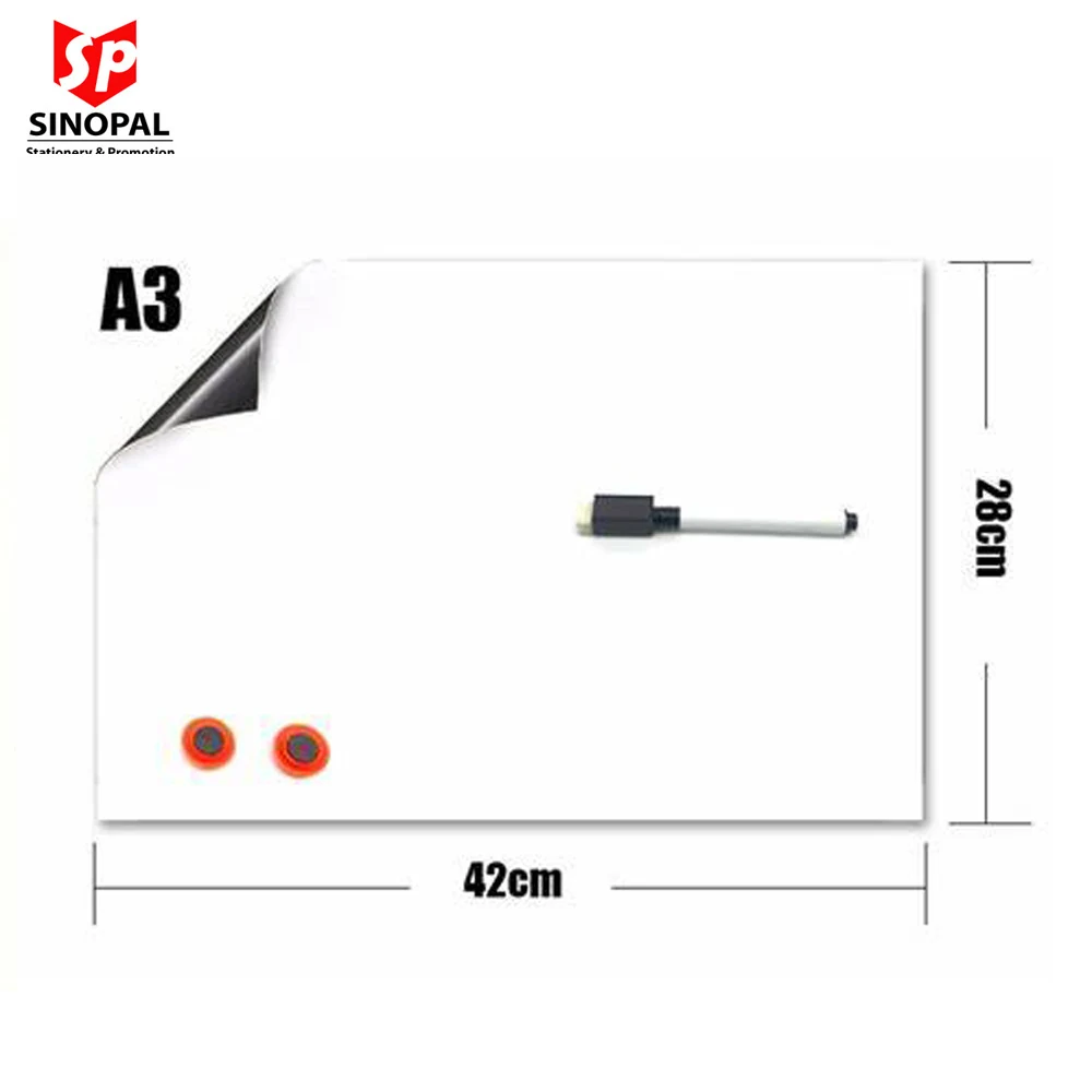 Hot sell flexible magnetic whiteboard sheet suitable  for fridge and metal surface