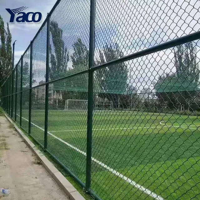 PVC Coated Green Metal Chain Link Mesh Basketball stadium guardrail tennis court fence