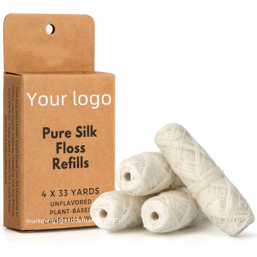 Eco Friendly Dental Floss Bamboo Charcoal Flosser Planted Based Custom Packaging Silk Organic Dental Floss