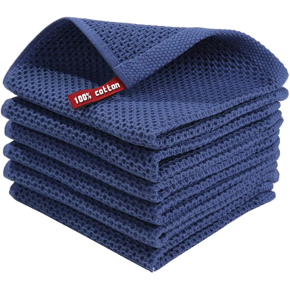 Waffle Weave custom Kitchen Towel Wholesale personalized kitchen towels Sets 100% Cotton Soft Quick Drying Dish Towels