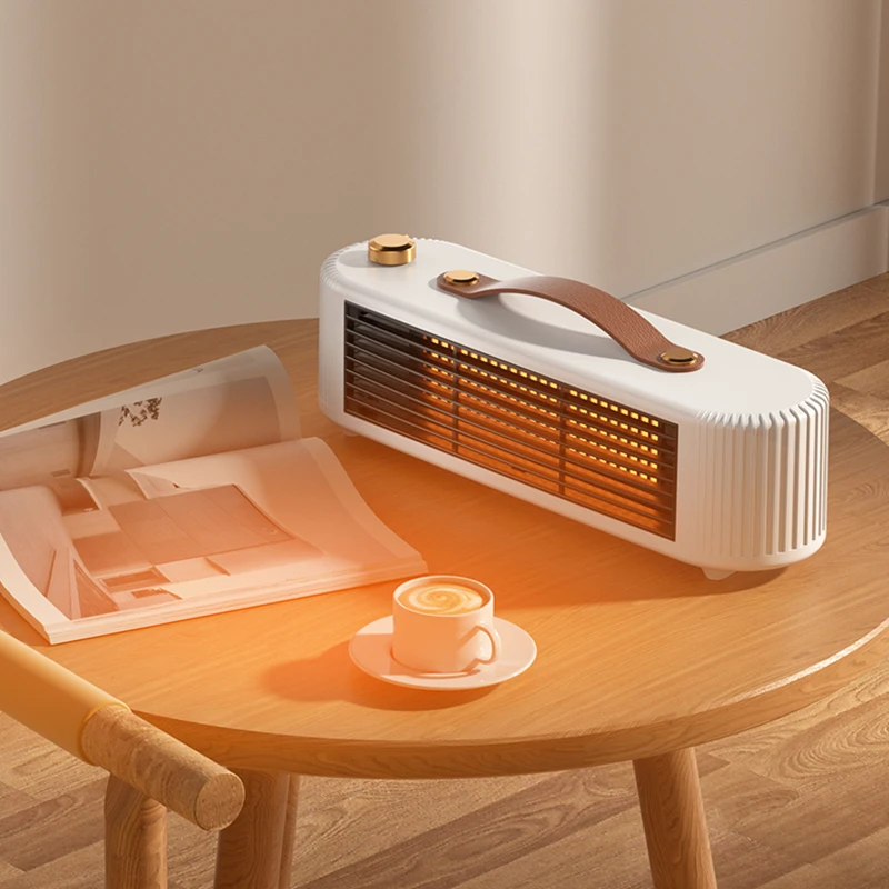 Small Portable Household Use PTC Ceramic Fast Heating Space Air Hot Electric Fan Heater With Handle For Winter Warm Hand Feet