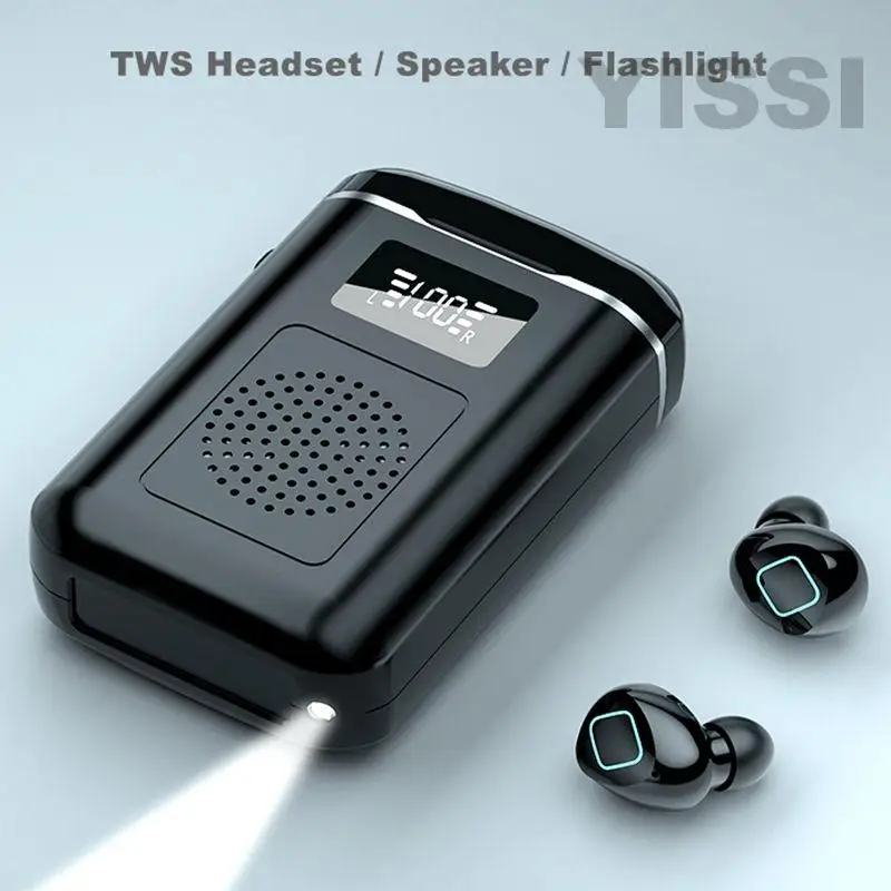 2021 M6 Tws Earbud Speaker Flashlight 4000mah Powerbank  Earphone Ipx7 Bass Stereo Wireless Ear Piece Earphone