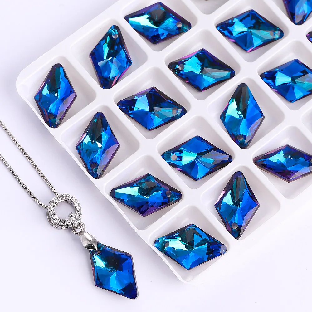 QIYI Factory Price Wholesale Fancy Stone 12*19mm Crystal Clear White Color Rhombus Lead Free Crystals Rhinestone