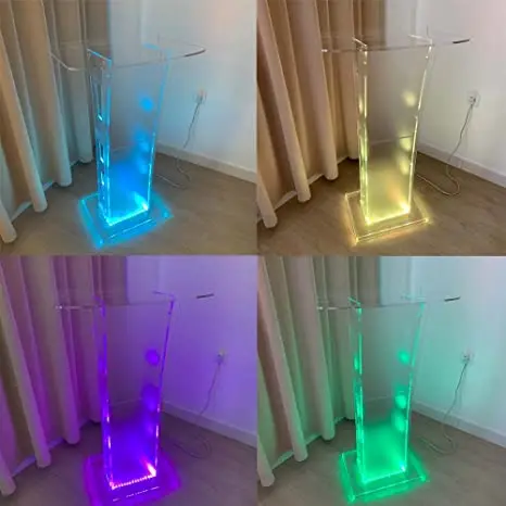 Wholesales Slanted Podium Conference Pulpit Clear Office Stand up Floor-Standing Lectern Acrylic Podium