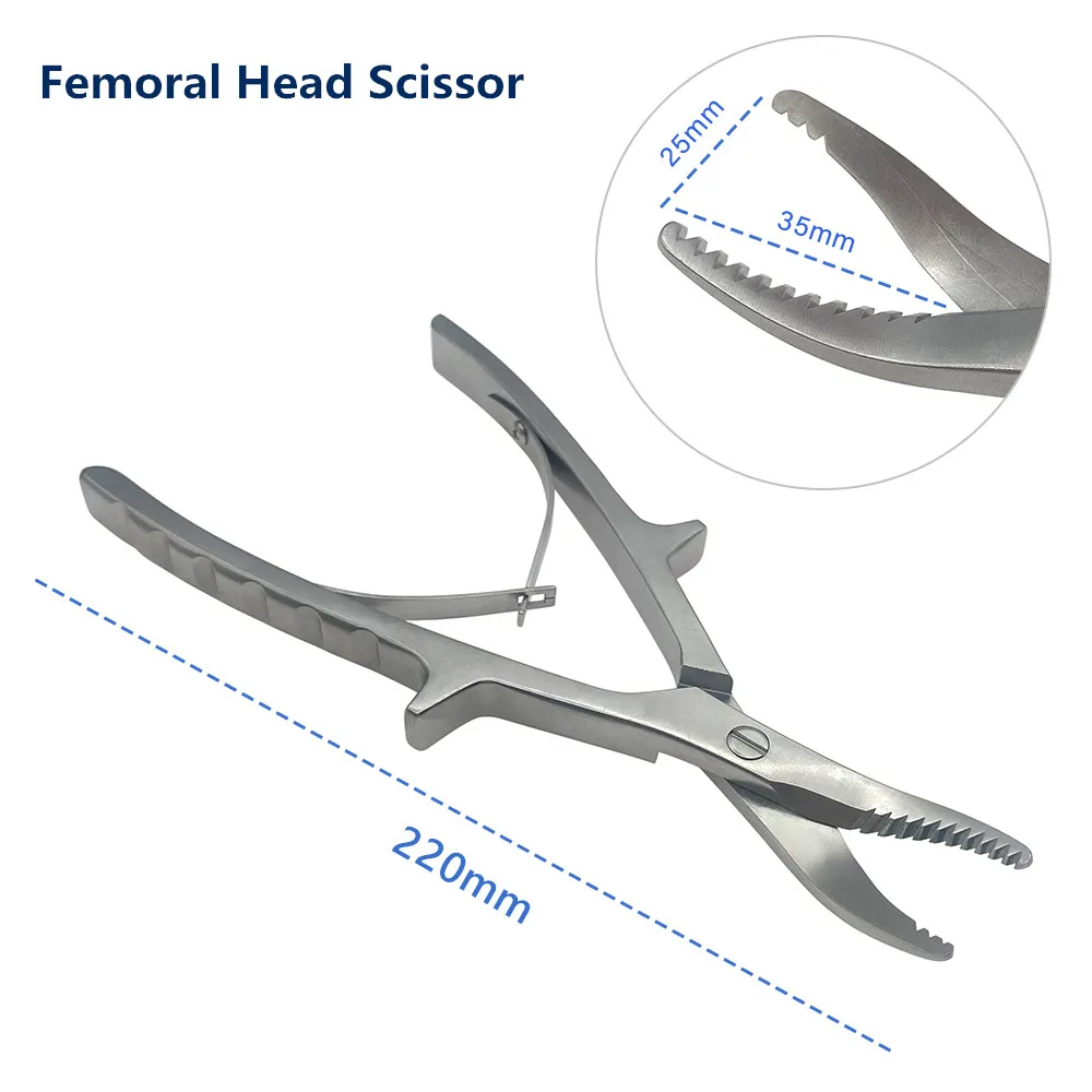 Stainless Steel Orthopedics Bone Scissors 220mm Cutter Femoral Head Surgery Instruments