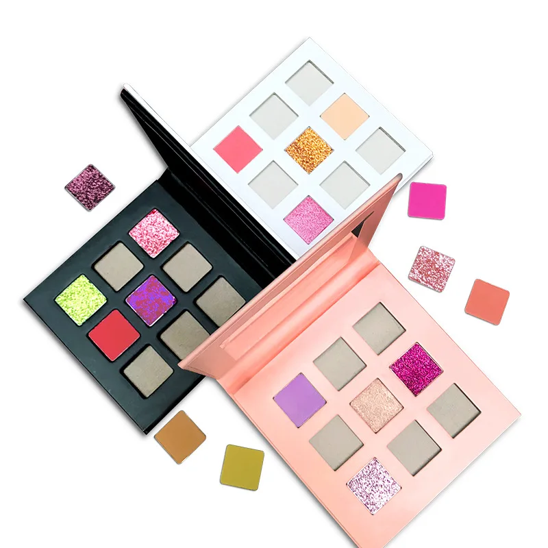Wholesale Diy High Pigment Makeup Mirror Eyeshadow Palette Diy Customs 9 Colors Matte Vegan Eye Shadow Palette
