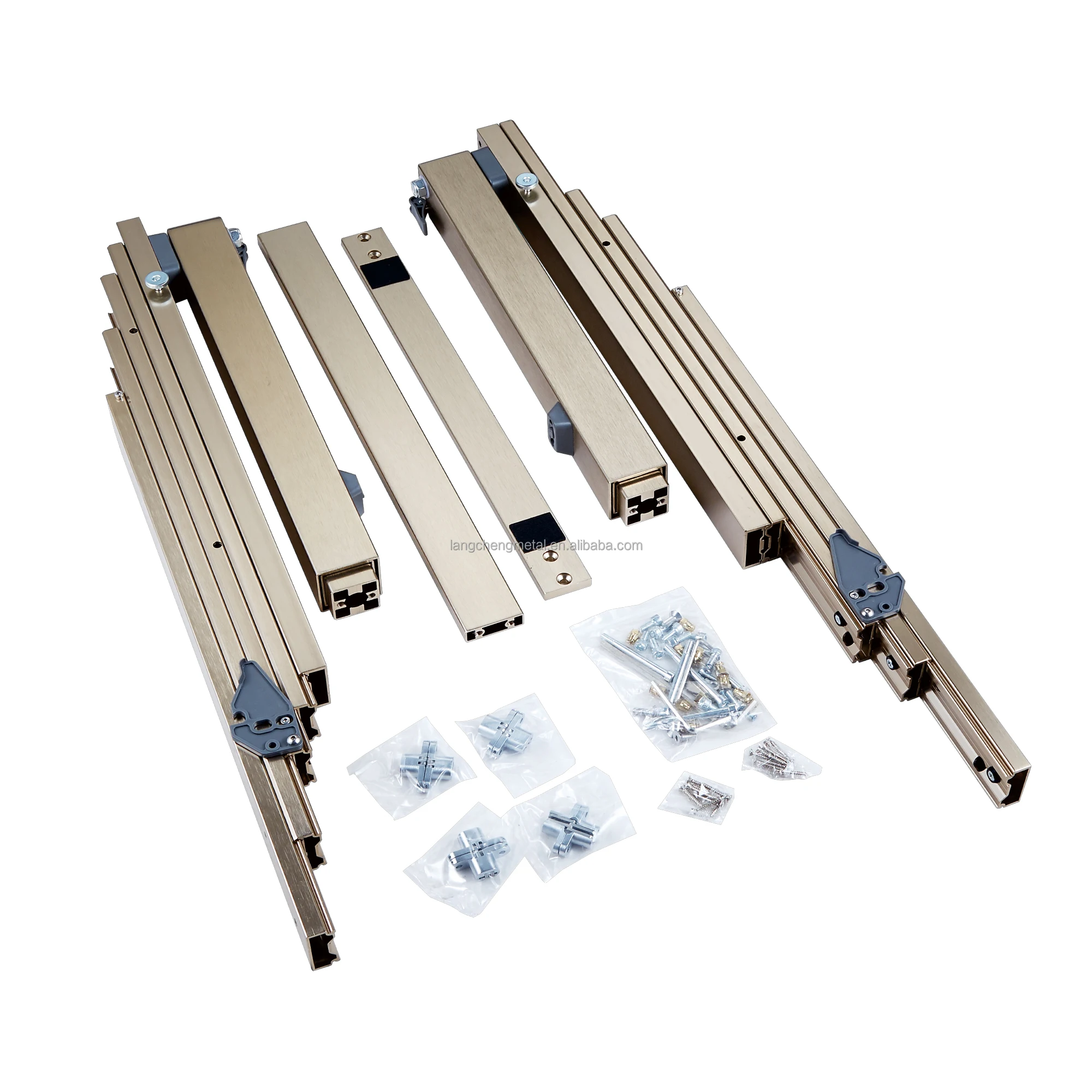 Kitchen Island Peninsula Aluminum Alloy  extension Folding Sliding Table Top Mechanism