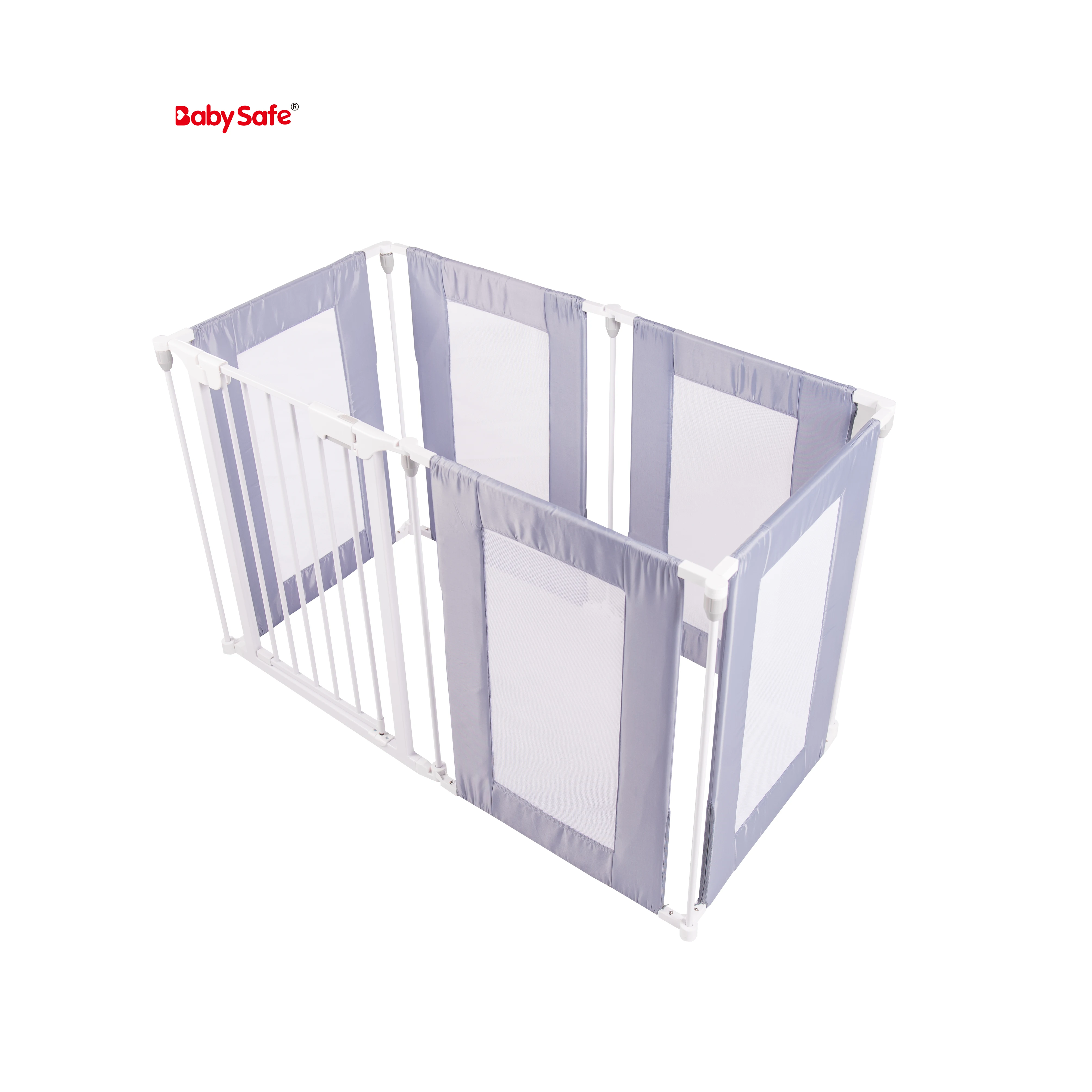 Portable Easy Folding Indoor Fabric Large Toddler Safety Fence Baby Playpen with Gate for Kids