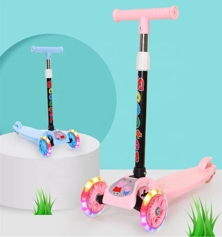 Factory Wholesale light up wheels kids scooter three wheels kids scooter with flash light