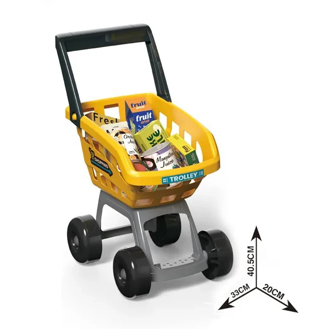 custom supermarket store play set trolley toys 65pcs electric cash register super market toy shopping cart