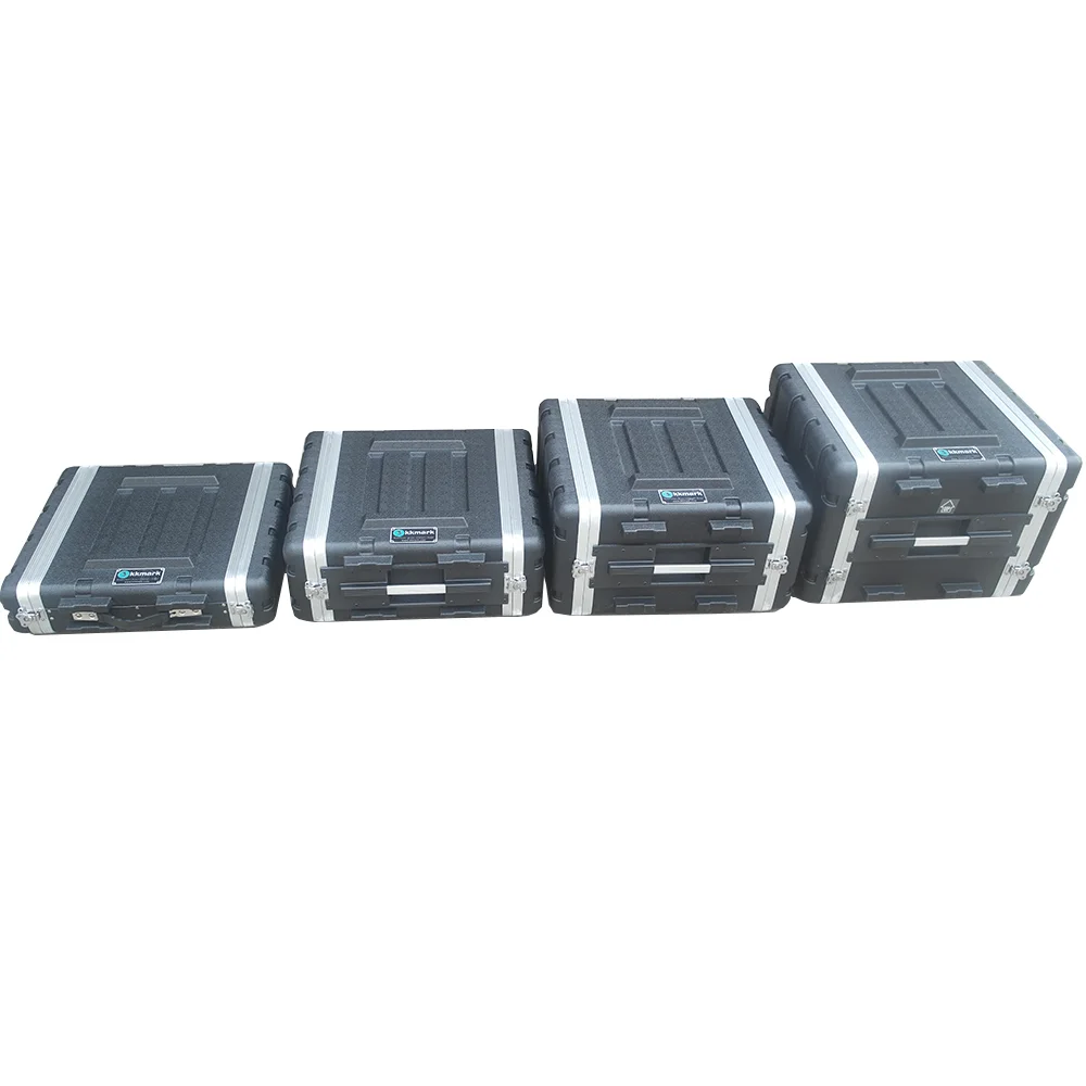 Waterproof dustproof portable 2U 3U 4U 5U 6U 7U 8U 9U 10U space 19inch light duty shock mount plastic ABS rack case