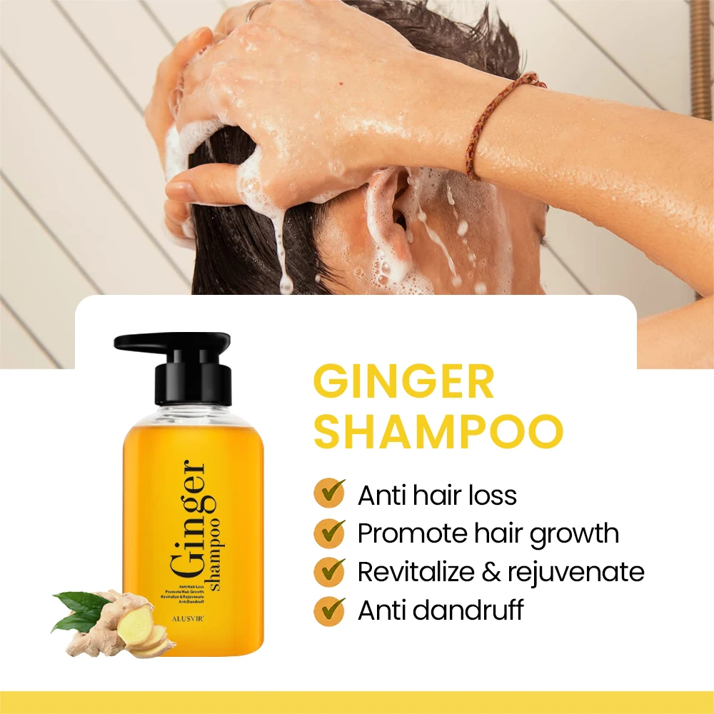Private Label Natural Ginger Shampoo Treatment Hair Growth Anti Hair Loss Shampoo and Conditioner Set for Men and Women