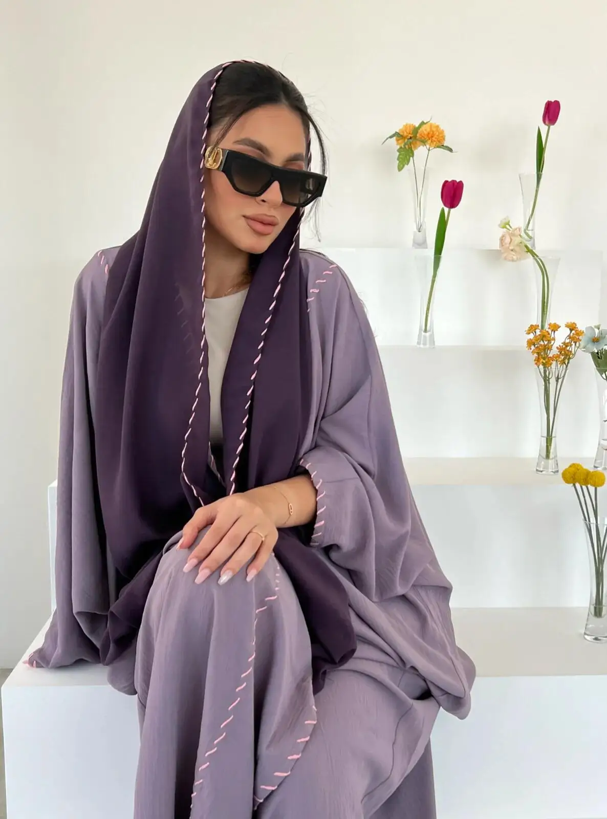 modeste ensembles robe musulmane pour femmes crepe black abaya de luxe