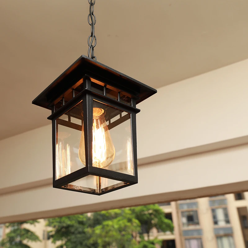 
Home Modern Indoor Outdoor Lantern Decorated Hanging Kitchen Hall Hotel Lampara LED Pendant Light 