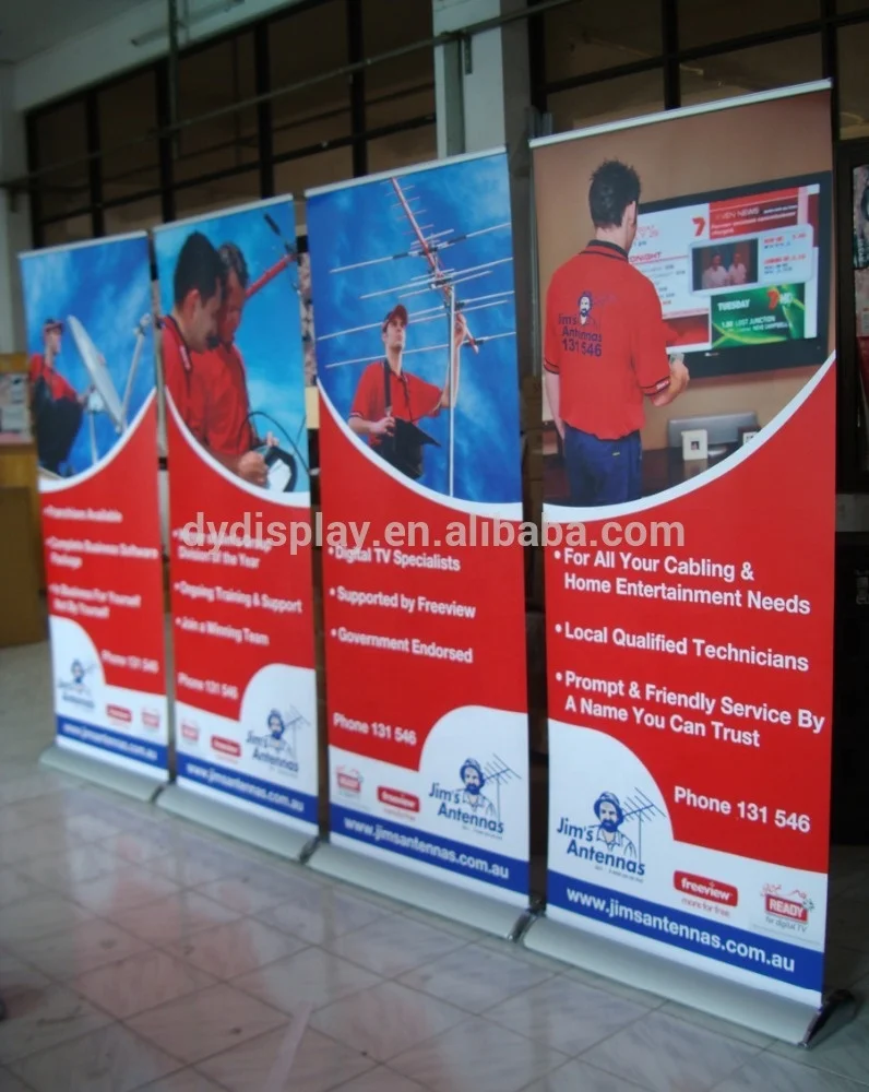 Factory Sale Double Sides Wide Base Roll Up Banner