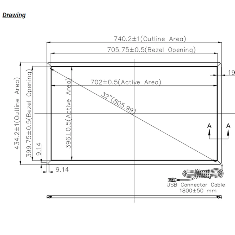 32inch-65inch Available 20 Points Ir Touch Frame Ir Touch Panel Overlays For Lcd Tv Infrared Touch Screen