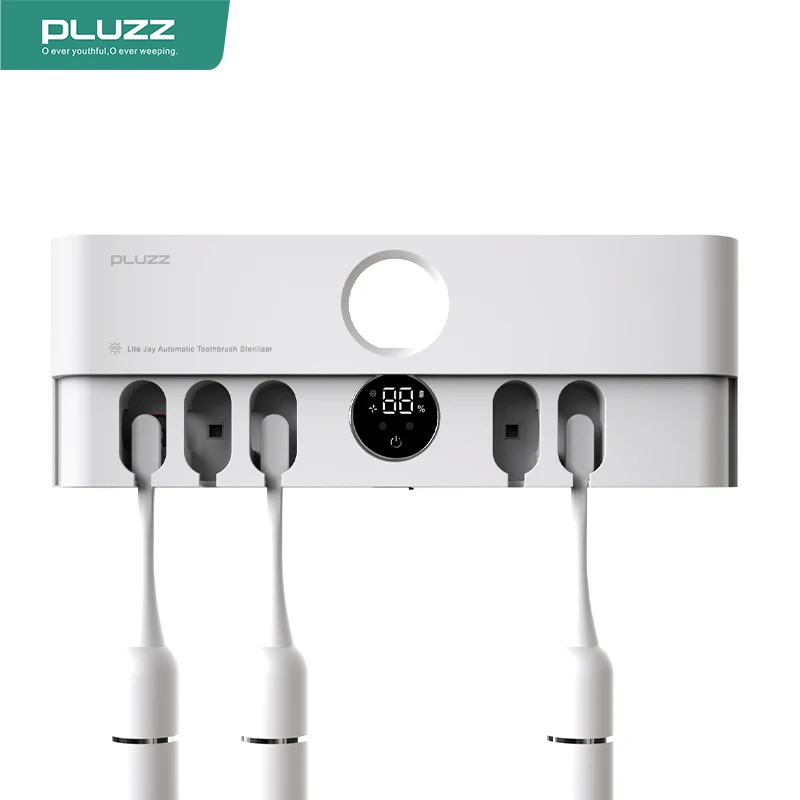 Automatic Toothbrush Sterilizer Family Use CE Approved  UV Light Sanitizer Toothbrush Holder  With Drying Fan PLUZZ X114