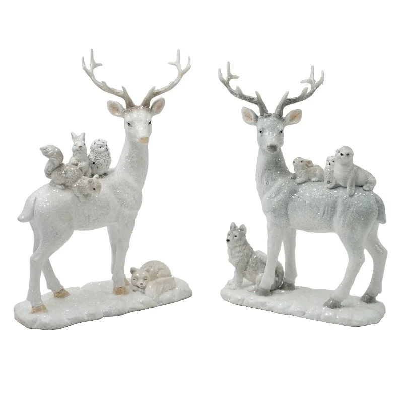 Delux, Лесной Олень из смолы с животными, украшение для стола, Рождественское украшение из полирезины