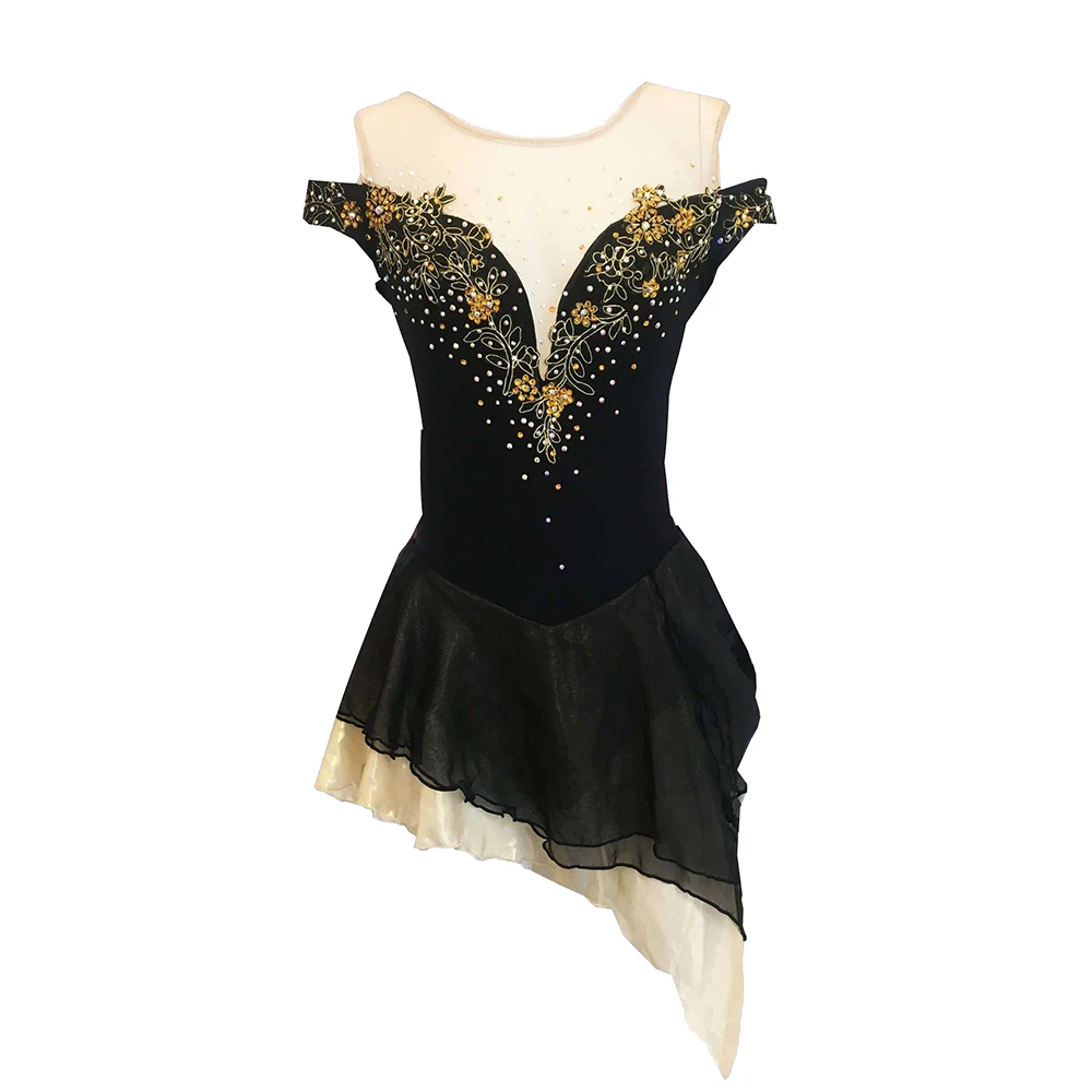 LIUHUO Ice Skating Dress Girls Competition Blue Ombre Performance suit Rhythmic Gymnastics Dress Ballet Dance Leotards