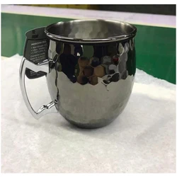 Food Safe Copper Plated Drinking Cups 16 oz Hammered Design Tumblers