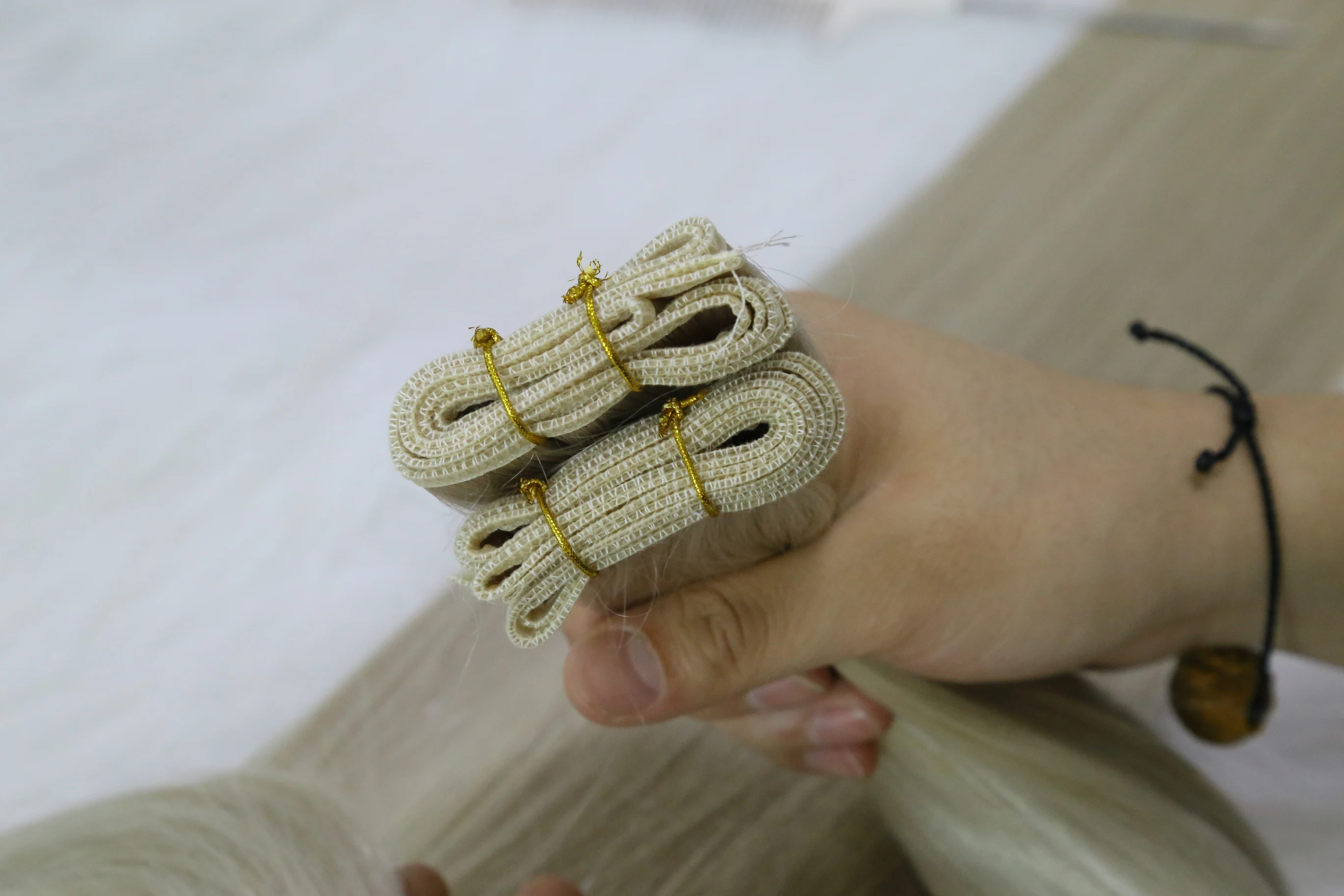 Hair Wholesale Russian Natural Human Hair Wefts Double Wefted Cuticle Aligned Flat Weft Hair Extension