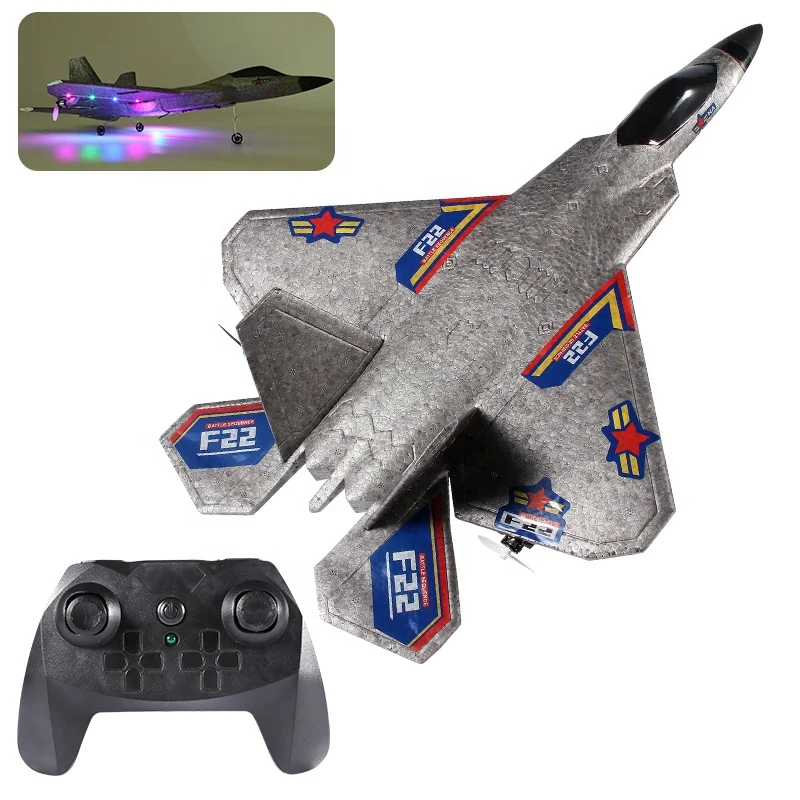 F22 Raptor EPP FOF легкие светодиодные фонари с фиксированным крылом 2 4 г 46 см Электрический радиоуправляемый истребитель авиационный самолет игрушка