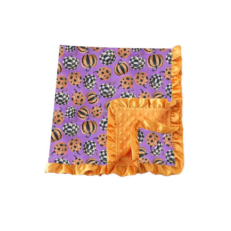 Cow Western Mexican Serape Ruffle Double Layers Minky 90* 110CM Jersey Knitted Baby Blankets organic baby swaddles new style