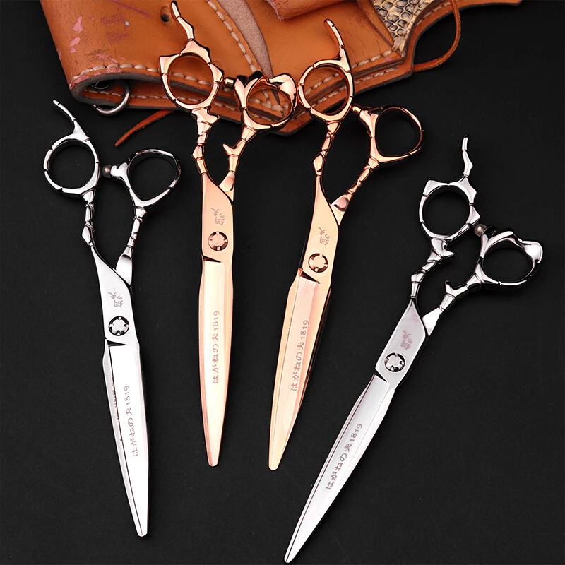 Kungfu Titanium metal hairdressing scissors 6.8 inch professional hair cutting shear barber products salon scissors