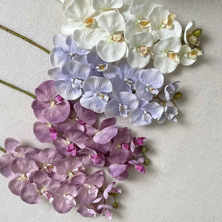95 CM Artificial Phalaenopsis Orchid Oil Painting Color Series Real Touch Silk Material Orchid Flowers Artificial Wholesale