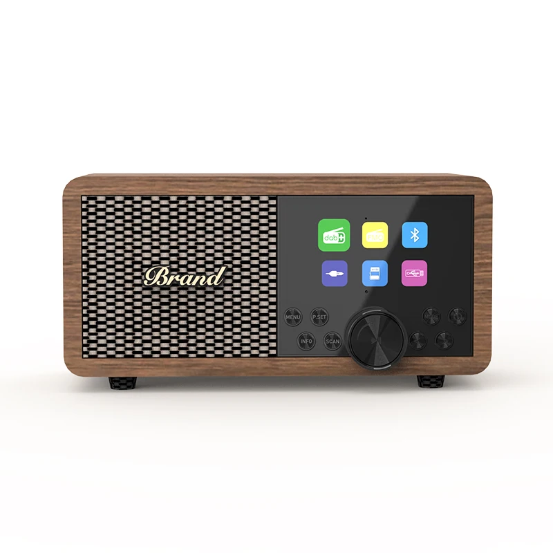 Ретро новый дизайн красочный экран Деревянный DAB/DAB + Радио fm радио беспроводное bt